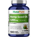 NusaPure Hemp Oil Capsules, 1,000mg Per Serving, 180 Veggie Softgels, Non-GMO, Vegan