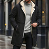 Mens Long Faux Shearling Lined Winter Coat
