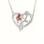 Heart Pendant Necklace Rose Gift Box