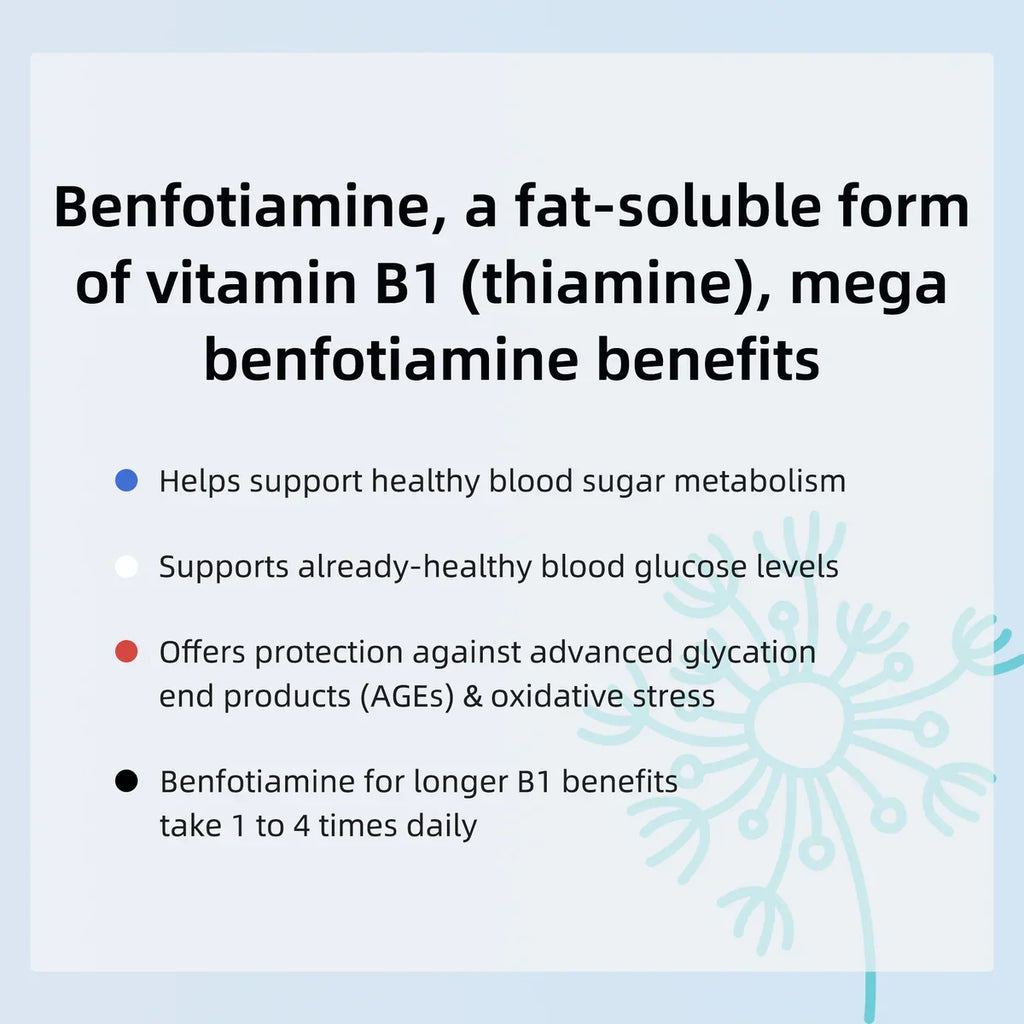 Benfotiamine 600mg Plus 20mg Vitamin B1 | 120 Veggie Capsules | Made in USA | 3rd Party Tested | Fat Soluble Vitamin B1 Thiamine Supplement | Non-GMO | Gluten Free