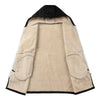 Mens Long Faux Shearling Lined Winter Coat
