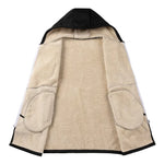Mens Long Faux Shearling Lined Winter Coat