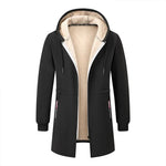 Mens Long Faux Shearling Lined Winter Coat