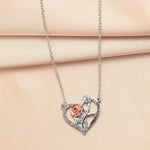 Heart Pendant Necklace Rose Gift Box