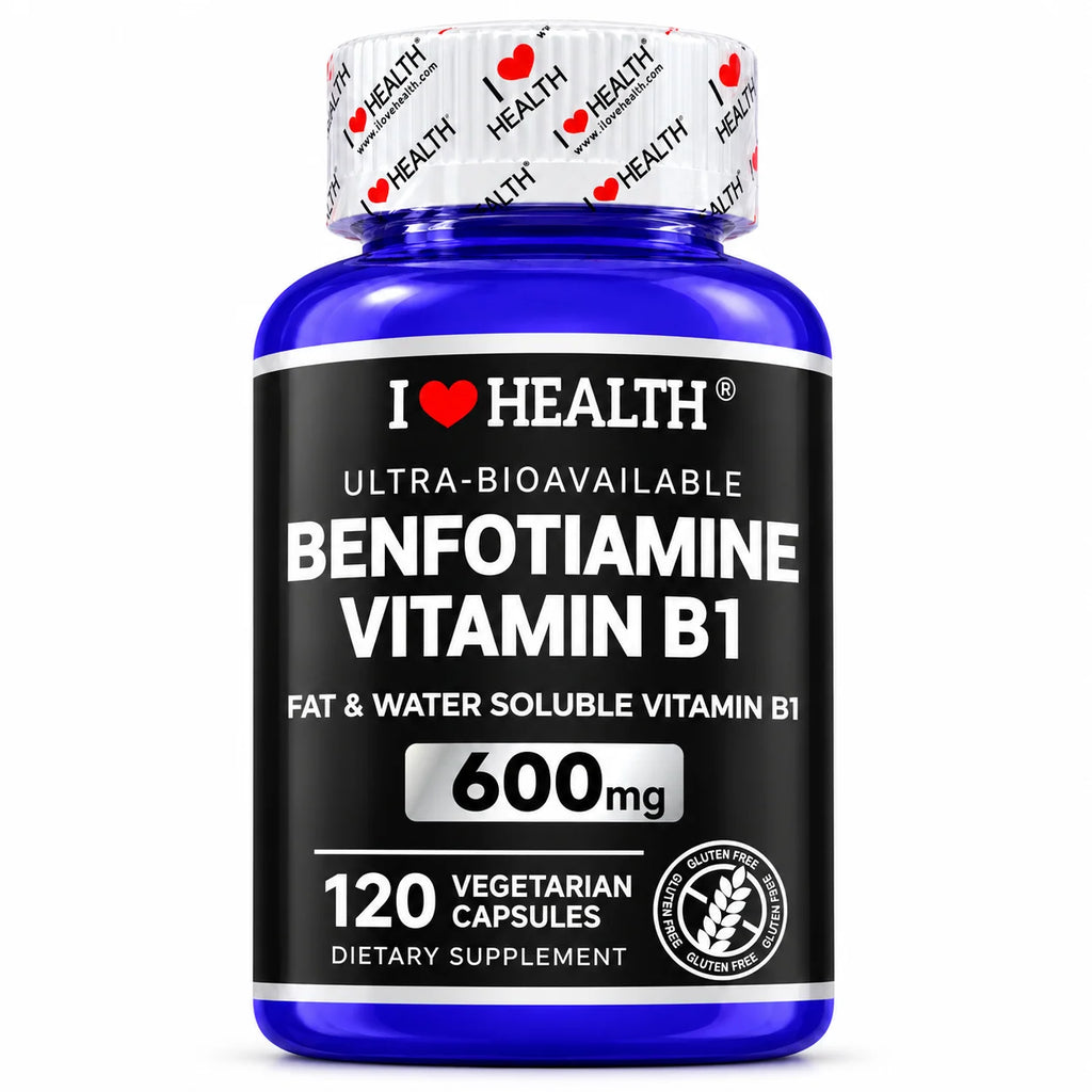 Benfotiamine 600mg Plus 20mg Vitamin B1 | 120 Veggie Capsules | Made in USA | 3rd Party Tested | Fat Soluble Vitamin B1 Thiamine Supplement | Non-GMO | Gluten Free