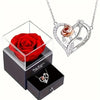 Heart Pendant Necklace Rose Gift Box