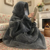 Oversized Reversible Fleece Hoodie Blanket
