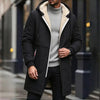 Mens Long Faux Shearling Lined Winter Coat